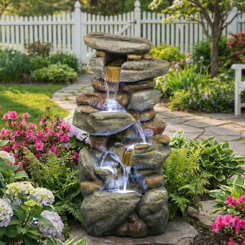 Outdoor water fountain garden - outdoor,