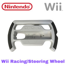Wii MadCatz Steering Wheel Racing White Adapter Driving Wii Remote Grey