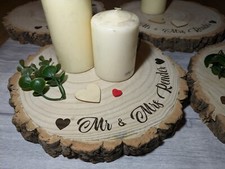 Rustic Log Slice Wedding