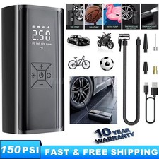 UK Car Tyre Inflator Cordless Digital USB Rechargeable Tire Air Compressor Pump