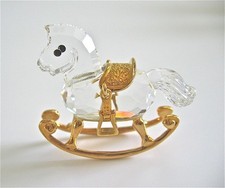 Swarovski Crystal "MEMORIES ROCKING HORSE-Gold Plated" Mint Condition & Boxed