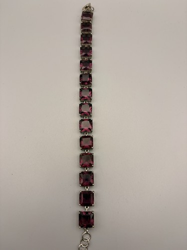 Vintage white metal amethyst - white,