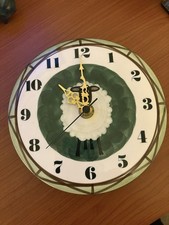 Vintage Hand-Painted Jersey Pottery Wall Clock with Battery Working