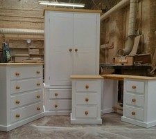 HANDMADE AYLESBURY NEXT (WHITE+PINE) 4 PIECE BEDROOM SET NOT FLAT-PACK!!!