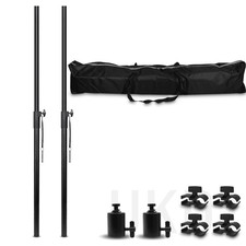 Ultimax DJ Booth Black BK Lighting Poles LP Top Hat Spigots and Transport Bag