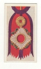 1927 Medals Card. The Imperial Japanese Order of the Chrysantheum