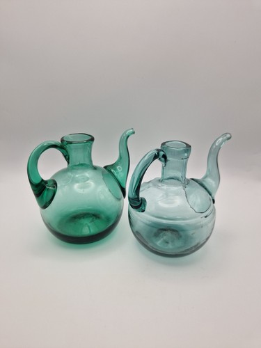 Vintage pair art glass oil - pair, &