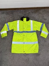 Hi-Vis Waterproof Jacket Quilted Liner Police Security Riding Work Coat Grd A