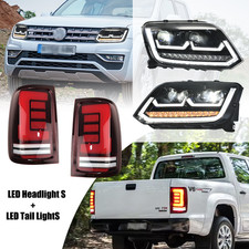 4PCS LED Headlight + Red Tail