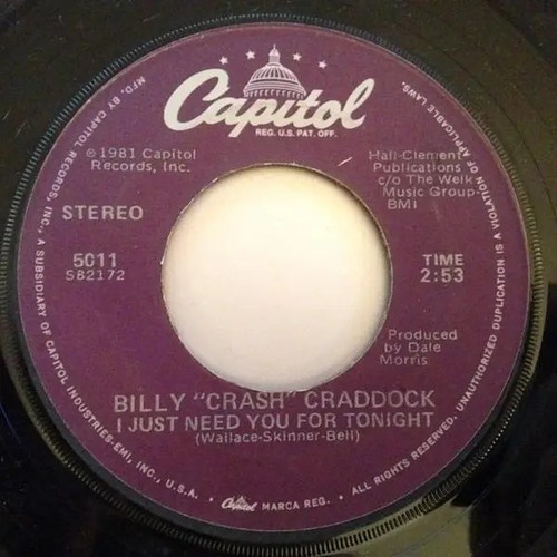 Billy crash craddock 45 - 'crash', 7"