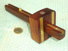 LOVELY VINTAGE 3 PIN MARKING SCRIBE, DARK HARDWOOD & BRASS. FINE CONDITION.