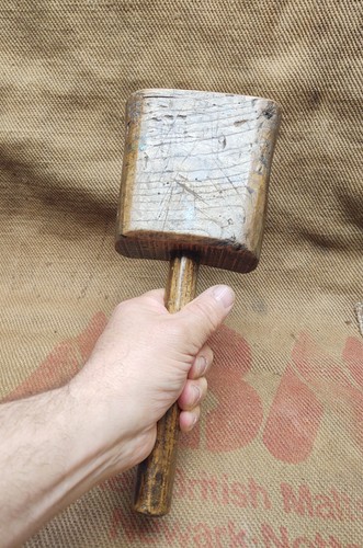Long wooden mallet antique - long,
