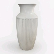 Hornsea Classic Flower Vase White Ribbed 827 John Clappison 27cm Vintage