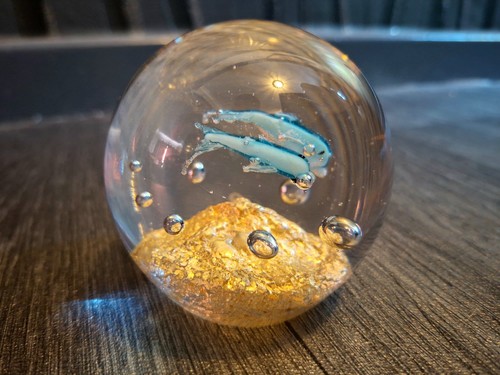 Vintage paperweight dolphins - dolphins, &