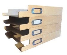 Rare IKEA Wooden Letter Trays x 4 Stackable/Individual Use, No Longer Available