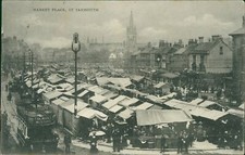 Gt Yarmouth Market Place 1905 Postmark Wykeham Collection 1453 Trams 