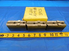3 PC SET AJAX ASM 8" STEEL LATHE CHUCK JAWS TONGUE & GROOVE TOOL BLOCKS