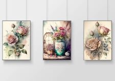 pink rose flowers Print