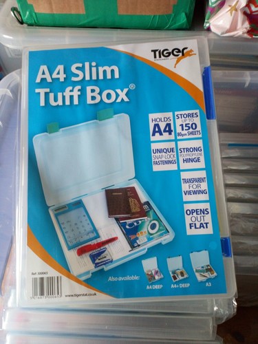 Clear with blue clips - with,