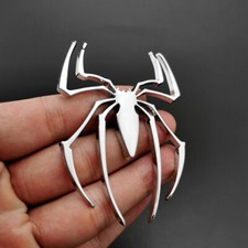 3D Metal Spider Logo Silver