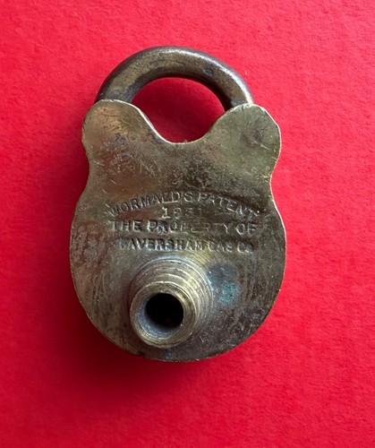 Antique brass padlock - antique,