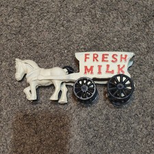 Cast Iron White Horse Drawn