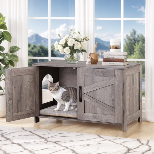 Cat litter box enclosure - box,