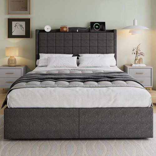 4ft6 double storage bed - 4ft6,
