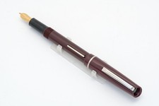 Burgundy Osmiroid 65 Lever Filler Pen + NEW Star-Flo Italic Medium Left Hand Nib