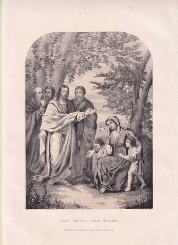 Antique biblical lithograph - biblical,