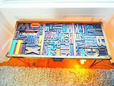 Bespoke Original Vintage Letterpress Tray Coffee Table & Wooden Type Table No 3