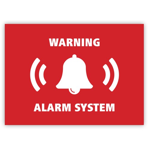 Red alarm system stickers - system,