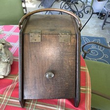 Antique Coal box Scuttle , Oak