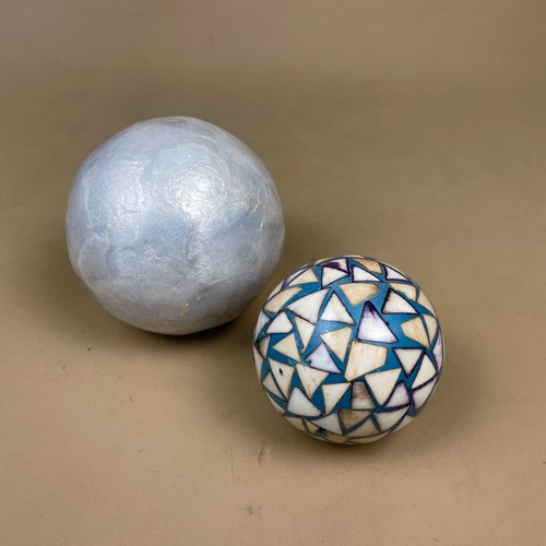 Blue white decorative ball - white,