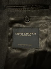 GIEVES & HAWKES SAVILE ROW LUXURY OVERCOAT 100% WOOL KNEE LENGTH: 44R