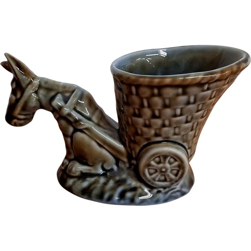 Shamrock pottery donkey cart - pottery,