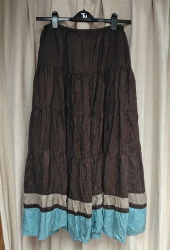 Boden silk tiered maxi - , skirt