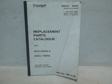 Triumph 500cc Daytona T100R Trophy T100C 1972 Replacement Parts Catalogue