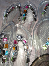 ?Womens Jelly ELLA DESIGNER JEWELLED GEM FLIP FLOPS  SIZE 4? FREE SHIPPING ?