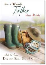 Doodlecards Father Birthday Card Fishing