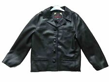 Sardar Leather Jacket Black Buttersoft Box Style Lined Pockets Size 8 Ex/Cond