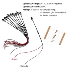 10pcs Model Railway LED HO