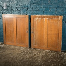 Cupboard Doors, Pair of Small Oak Victorian
