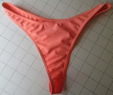 TopShop Ladies Neon Orange Bikini Bottoms Thong Size 12~Sexy~Sun~Sea~Love Island