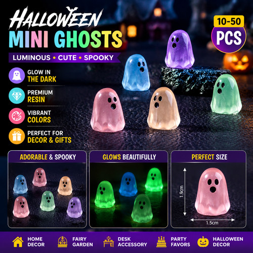 50pcs halloween mini ghosts - 10-50pcs,