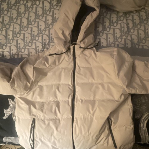 Men beige hooded puffer - h&m,