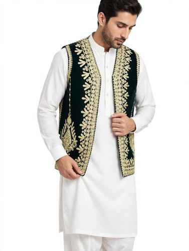 Afghan handmade green velvet - afghan,