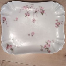 Antique Havilland and Co. Limoges Hand Painted  bathroom/ bedroom tray/ plate.