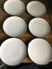 THOMAS Germany Medallion White 17.5cm Side Plates Thick Platinum  Silver Rim X 6