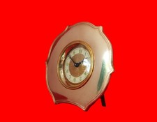 Antique Small Brass Clock Hand Wind Mechanical Desk Clock 30's